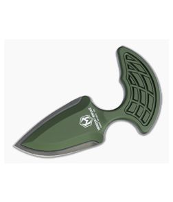 Heretic Knives Sleight Modular Push Dagger Black DLC 20CV Green Fixed Blade H050-6A-GRN