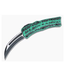 Heretic Knives Roc OTF Breakthrough Toxic Green Handle Black Two-Tone MagnaCut Hawkbill Blade H060-14A-BRKTGR