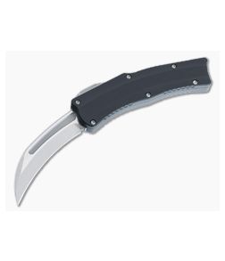 Heretic Knives Roc Satin MagnaCut Hawkbill Black Handle Curved OTF Automatic H060-1A
