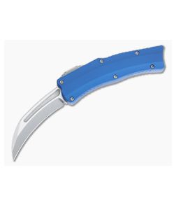 Heretic Knives Roc Blue Aluminum Handle Stonewash MagnaCut Hawkbill Blade OTF Automatic H060-2A-BLU