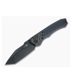 Heretic Knives Wraith Auto Tanto Battleworn Black Elmax Breakthrough Blue Integral Automatic H100-8A-BRKBLU