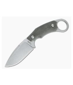 LionSteel H2 Drop Point M390 Green Canvas Micarta Fixed Blade Ring Knife