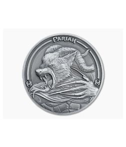 Heretic Knives Pariah Challenge Coin Nickel Silver