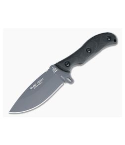 TOPS Silent Hero 4 Gray 1095 Black Canvas Micarta EDC Fixed Blade HERO4-01