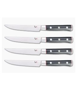 Mcusta Zanmai Classic Pro Steak VG10/Damascus Black Pakkawood 4-Piece Set of Kitchen Knives HFB-8020D