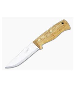 Helle Knives Temagami LTD Les Stroud 14C28N Curly Birch Semi Full Tang Fixed Blade Knife