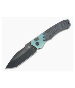 Heretic Knives Wraith Auto Limited Emerald G10 Bolster Two-Tone DLC Tanto Unidirectional Carbon Fiber Automatic 008