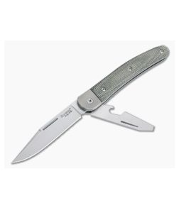 LionSteel Jack 2 M390 Green Canvas Micarta Modern Traditional Slip Joint JK2-CVG