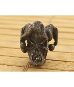 Schmuckatelli Jester Skull Bead Black Oxidized Pewter