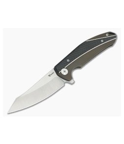 Reate Knives K-1 Carbon Fiber Bronze Ti M390 Satin Flipper