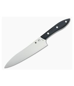 Spyderco Chef’s Knife Plain VG-10 Black Corian K12P