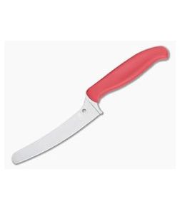 Spyderco Blunt Tip Z-Cut Red Plain Edge Kitchen Knife K13PRD