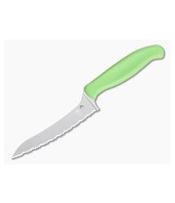 Spyderco Pointed Z-Cut Green Serrated Edge Kitchen Knife K14SGN