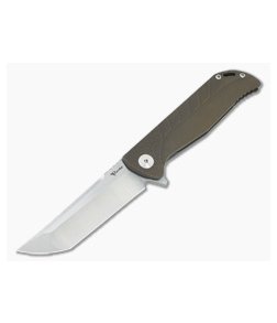 Reate Knives K-2 Compound Ground Tanto Bronze Anodized Titanium S35VN Flipper