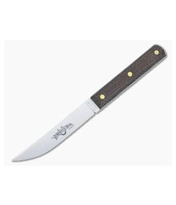 Great Eastern Cutlery Bunkhouse Brand Steak Knife Rustic Brown Burlap 1095 Trailing Point K33CAR-RB