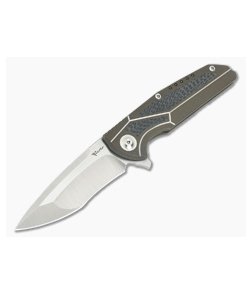 Reate Knives K-4 Carbon Fiber Inlay Bronze Anodized Titanium M390 Flipper