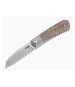 Pena Knives X Series KICKSTOP Flipper Apache Brown Canvas Micarta Folding Knife