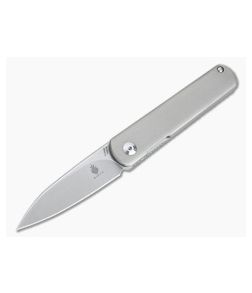 Kizer Feist Lundquist Stonewashed S35VN Titanium Frame Lock Front Flipper KI3499