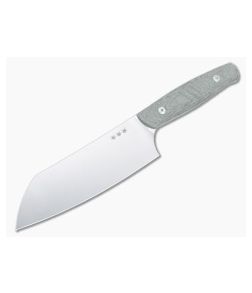 GiantMouse Kitchen Santoku Knife Green Canvas Micarta Handles Satin Nitro B Steel