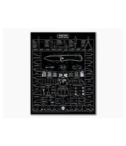 Knafs Guide to Knives Blackout Edition Pocket Knife Poster 18 x 24”