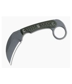 RMJ Tactical Korbin Karambit Nitro-V Dirty Olive Every Day Carry Fixed Blade