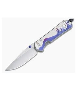 Chris Reeve Large Sebenza 21 "Night Sky" w/Mother of Pearl Cabochon Unique Graphic 1112-014