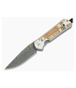 Chris Reeve Damascus Large Sebenza 21 Spalted Beech Wood Inlays 1168-01