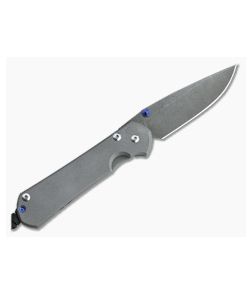 Chris Reeve Large Sebenza 31 Left Hand Raindrop Damascus Blasted Titanium Folder