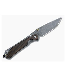 Chris Reeve Large Sebenza 31 Left Handed Titanium Folder Macassar Ebony Inlays Boomerang Damascus Drop Point L31-1119-001