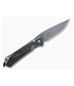 Chris Reeve Large Sebenza 31 Left Handed Titanium Folder Macassar Ebony Inlays Boomerang Damascus Drop Point L31-1119