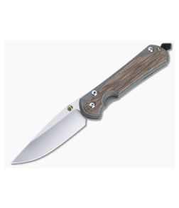 Chris Reeve Large Sebenza 31 Polished S45VN Blade Gold Double Lugs Natural Canvas Micarta Inlay Folding Knife