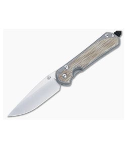 Chris Reeve Large Sebenza 31 Glass Blasted Titanium Folder Natural Canvas Micarta Inlays MagnaCut Drop Point L31-1660