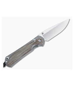 Chris Reeve Large Sebenza 31 Left Hand Natural Micarta Glass Blasted
