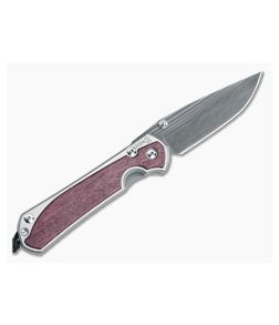 Chris Reeve Large Sebenza 31 Left Hand Damascus 2024 Annual Purple Heart Wood