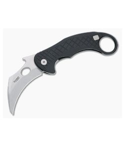 LionSteel X Emerson L.E. One Karambit Stonewashed Magnacut Black Aluminum Frame Lock Flipper LE1 A BS