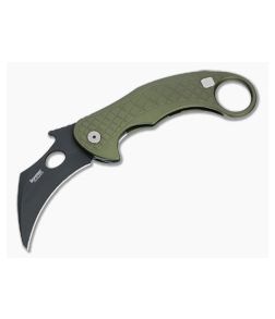 LionSteel X Emerson L.E. One Karambit Black Magnacut Green Aluminum Frame Lock Flipper LE1 A GB