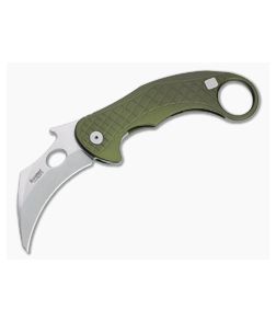 LionSteel X Emerson L.E. One Karambit Stonewashed Magnacut Green Aluminum Frame Lock Flipper LE1 A GS