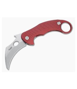 LionSteel X Emerson L.E. One Karambit Stonewashed Magnacut Red Aluminum Frame Lock Flipper LE1 A RS