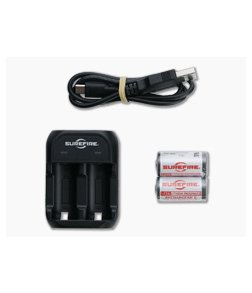 SureFire Rechargeable 123A 3V Lithium Iron Phosphate Battery Charging Kit LFP123-KIT