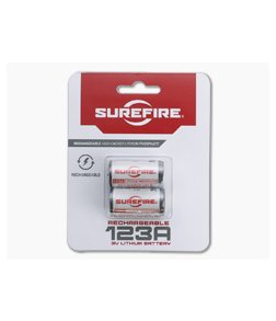 SureFire Rechargeable 123A 3V Lithium Iron Phosphate Batteries (2-Pack) LFP123