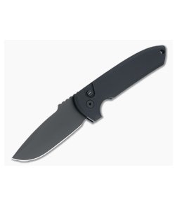 Protech Knives Les George Rockeye Operator DLC S35VN Smooth Black Aluminum Automatic LG303