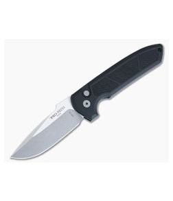 Protech Rockeye Automatic Knurled Black Aluminum Handle Stonewashed S35VN Drop Point LG305