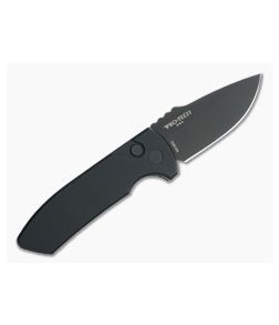 Protech Knives Les George SBR Left Handed DLC S35VN Smooth Black Automatic LG403-LH