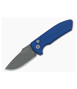 Protech Knives Les George SBR Acid Washed S35VN Smooth Blue Aluminum Automatic LG411