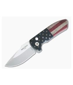 Protech Knives Les George SBR Stonewashed Blade Vintage Flag Aluminum Handle LG440