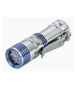 Laulima Metal Craft Ion Flashlight Satin Blue Ring Titanium 4000K Neutral White Led Flashlight