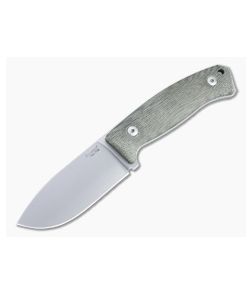 LionSteel M2M Satin M390 Green Canvas Micarta Fixed Blade Knife