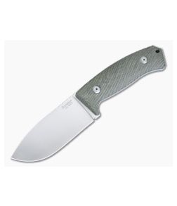 LionSteel M3 Fixed Blade Green Canvas Micarta Handle Satin Niolox Drop Point M3-CVG