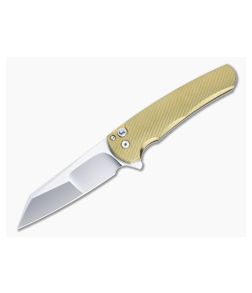 Protech Malibu Custom Flipper 3D Machined Bronze Titanium Irie Hand Ground Reverse Tanto Blade 2023-MALIBU-007