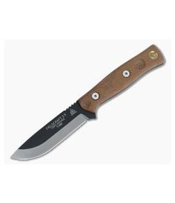 TOPS Fieldcraft 3.5 Mini B.O.B. Brown Canvas Micarta Bushcraft Fixed Blade MBROS-01